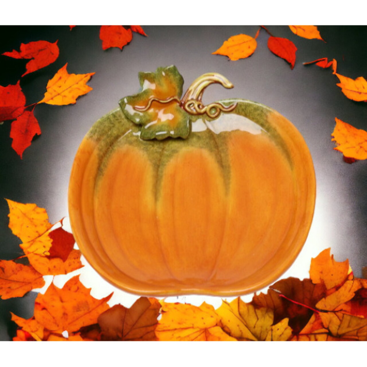 Ceramic Halloween Set Of 4 Pumpkin Plate, Home Decor Decoration Room ceramic